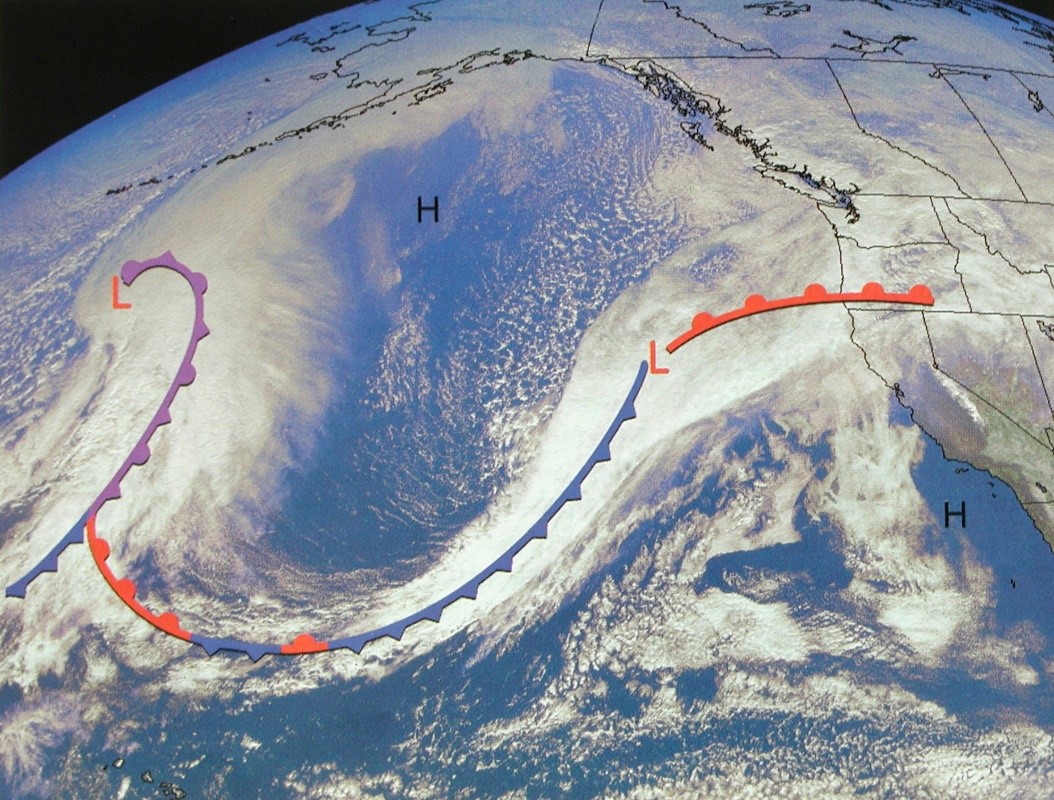 A satellite image with an overlay