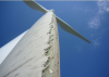 A damaged wind turbine blade